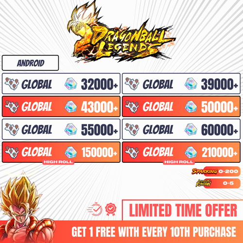 Dragon Ball Legends global account with top-tier characters and fast delivery