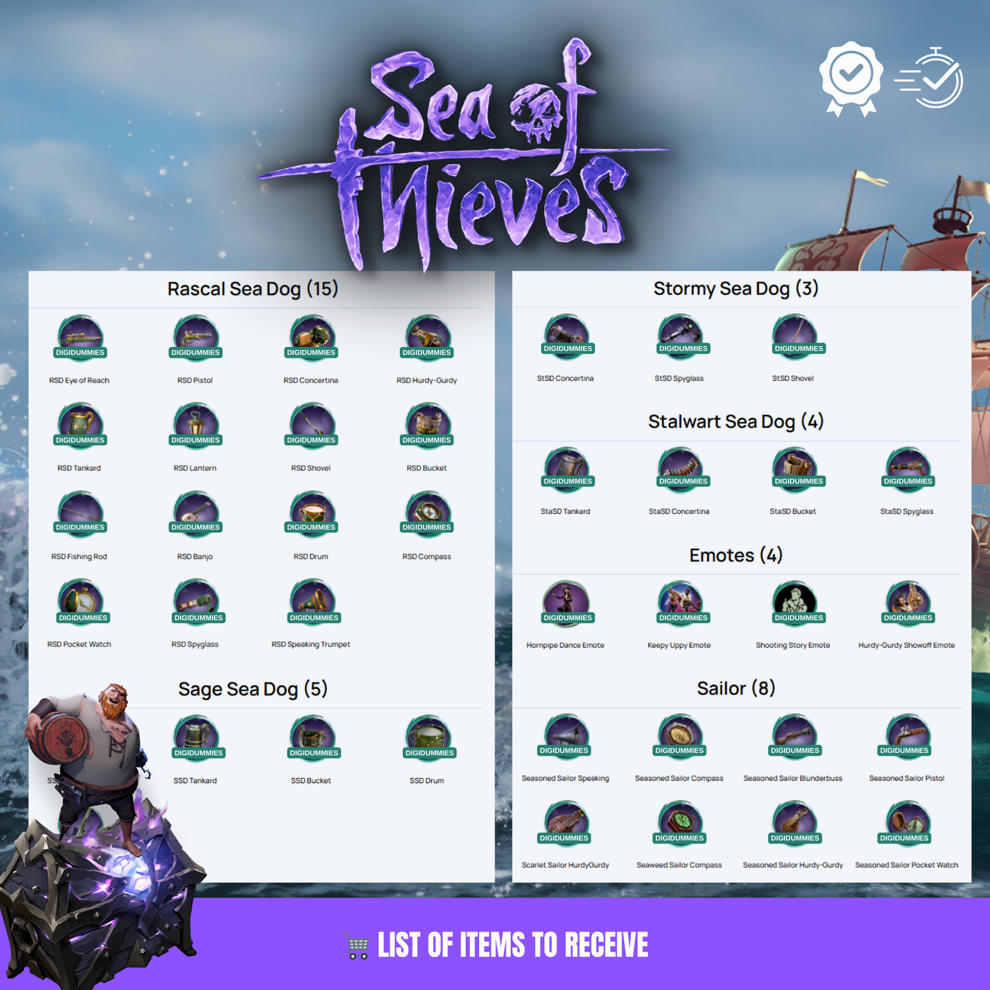 Showcasing rare Sea of Thieves cosmetic sets – including the Obsidian Set and Twilight Hunter – designed to make your in-game character truly unique.